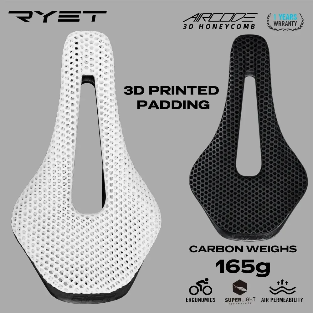 화이트와 블랙 색상의 RYET 3D 프린트 안장 비교