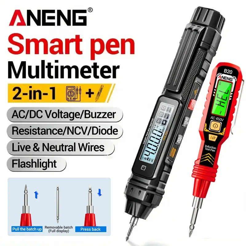 ANENG A3005 펜형 멀티미터와 구성품