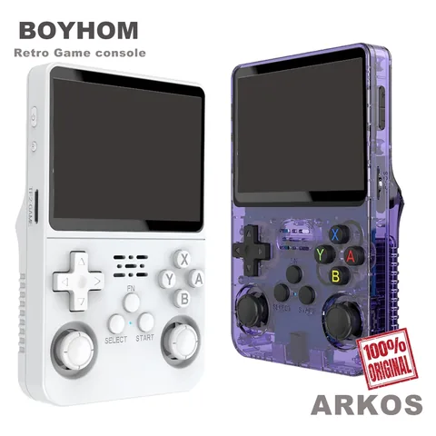 화이트와 퍼플 색상의 BOYHOM 게임기