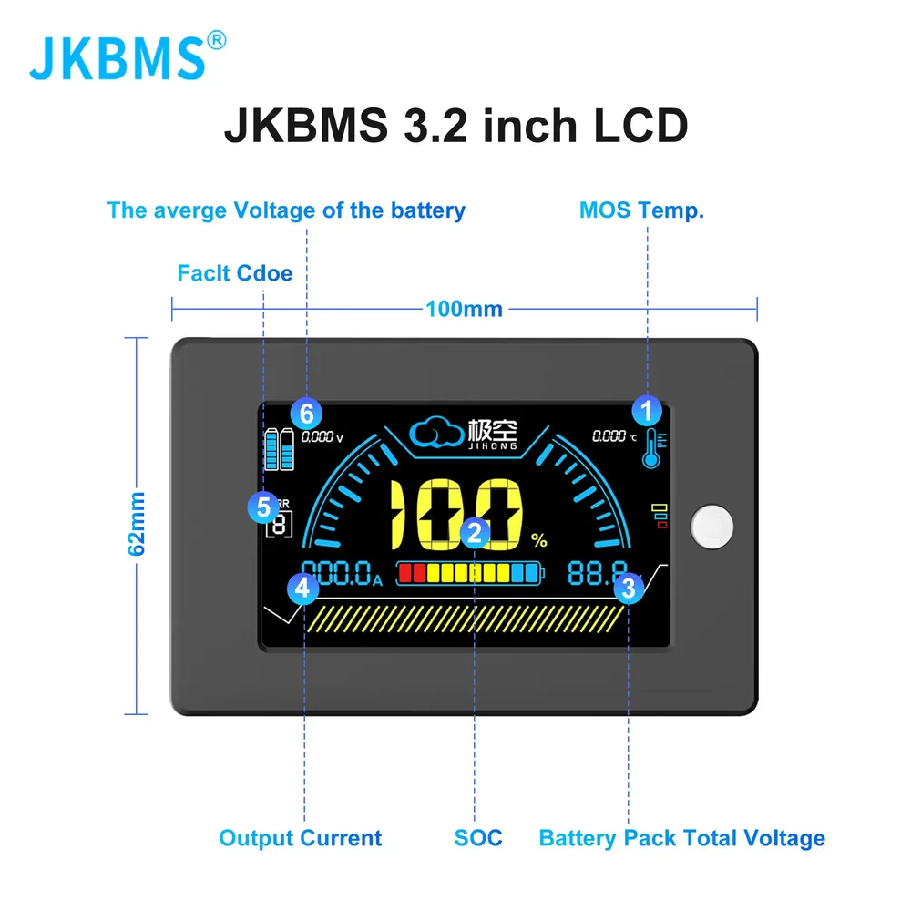 3.2인치 LCD 디스플레이 정보 표시 항목