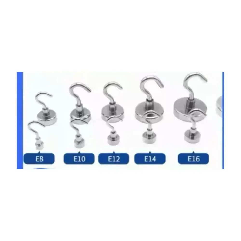 다양한 규격별 자석 후크 크기 비교