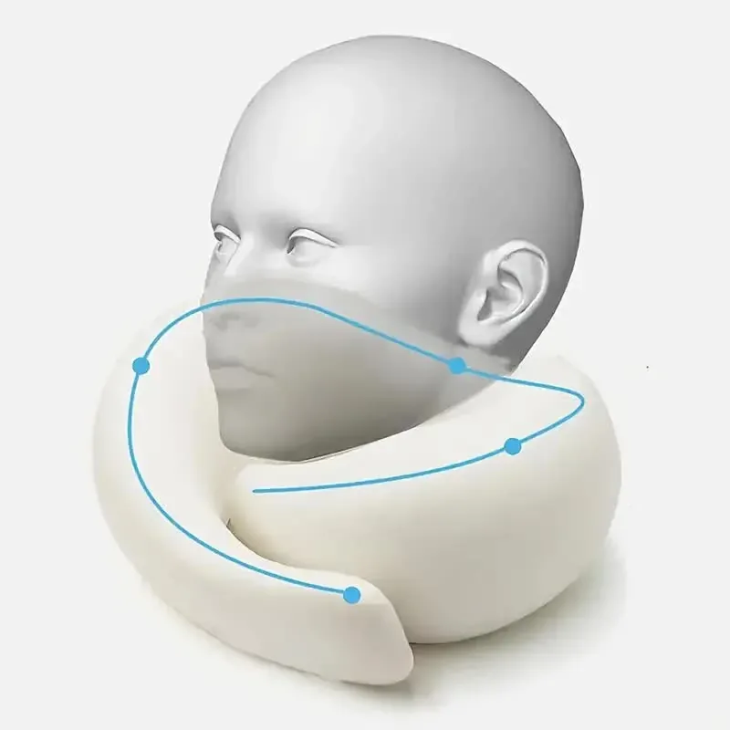 목베개의 360도 지지 형태를 보여주는 인체 모형