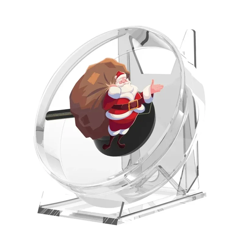 산타가 그려진 미니 3D 홀로그램 팬
