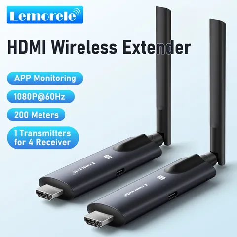 Lemorele 무선 HDMI 송수신기, 200m 거리의 깔끔한 영상 전송