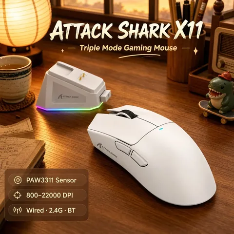 알리 직구 가성비 무선 게이밍 마우스 어택 샤크 X11 특징 정리