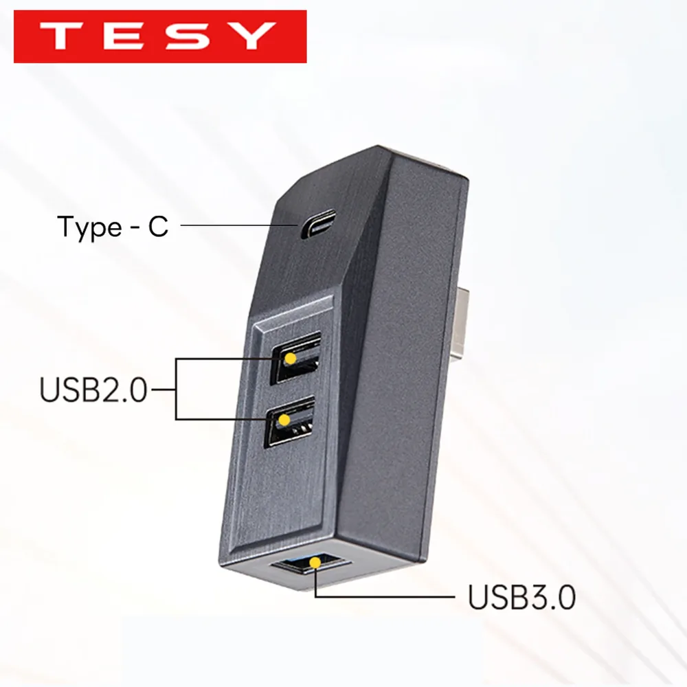 TESY 브랜드의 모델Y 3용 USB 허브 포트 상세 구조