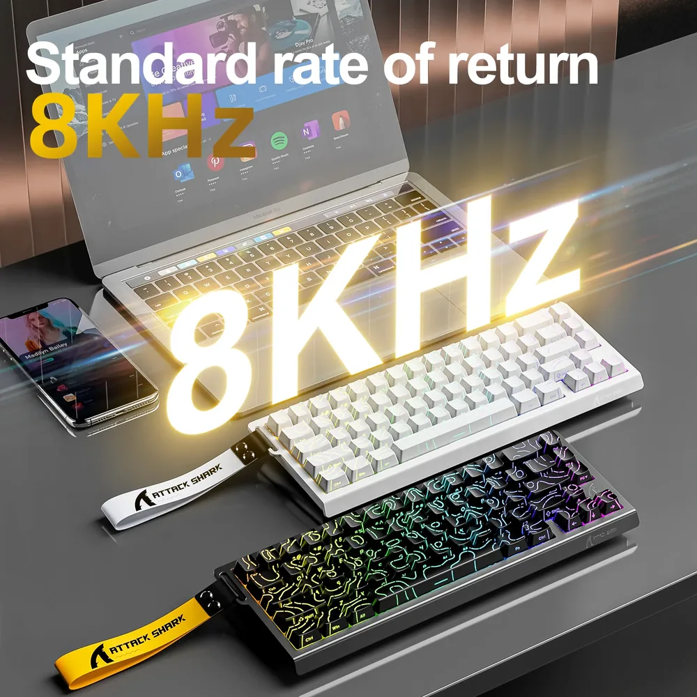 노트북 앞에 배치된 X68HE 키보드