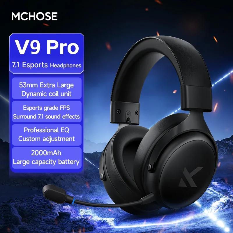 MCHOSE V9 Pro 게이밍 헤드셋 제품 전면 모습
