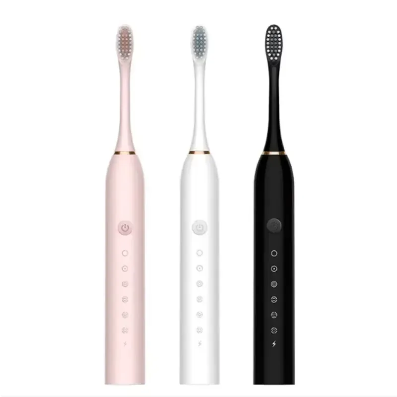 블랙, 화이트, 핑크 전동칫솔 나란히 배치