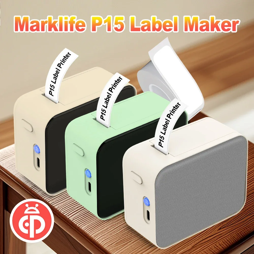 다양한 색상의 Marklife P15 라벨 프린터