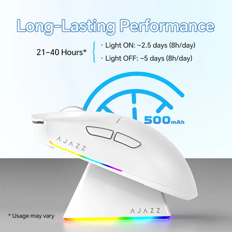 충전 베이스와 RGB 조명 활용 장면