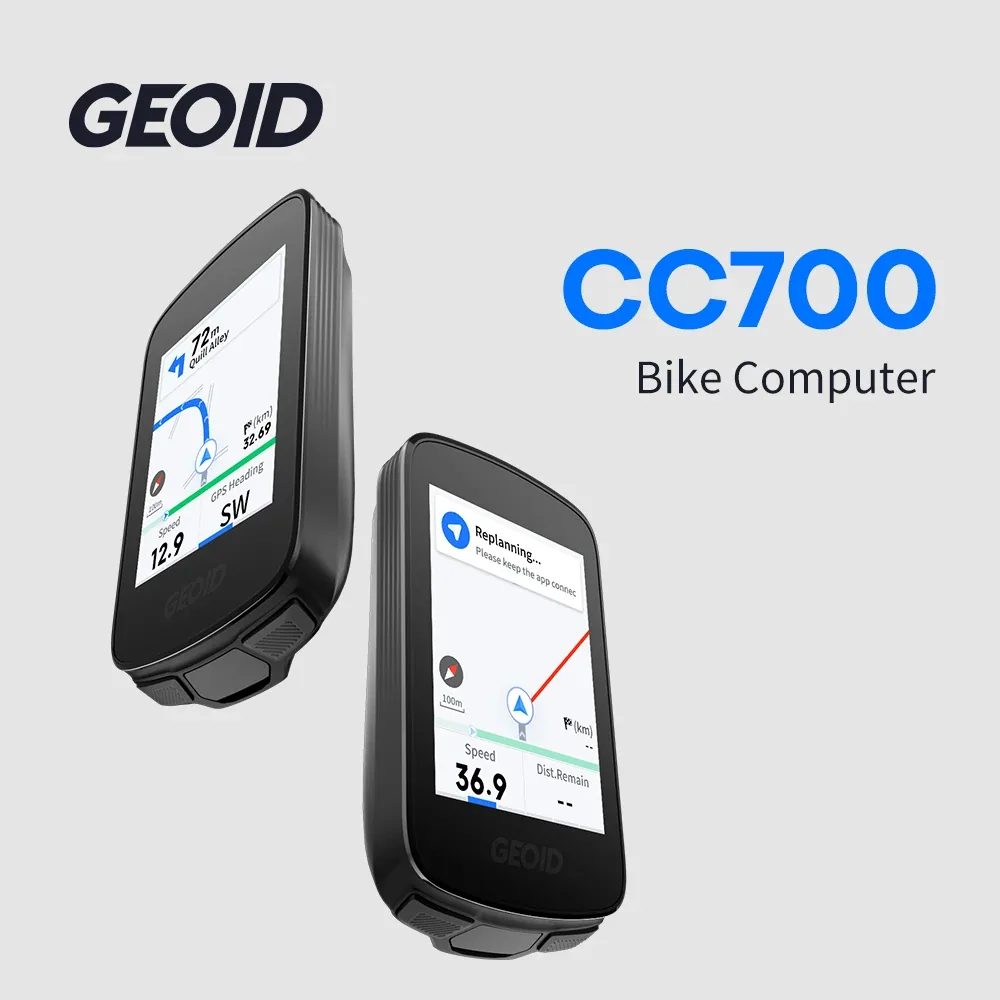 GEOID CC700 자전거 컴퓨터의 전면과 측면 모습